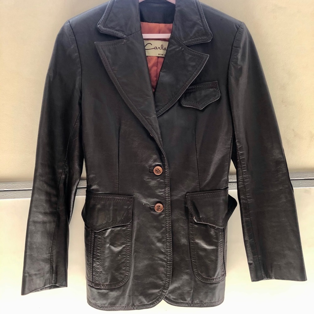 Woman’s 1970 leather jacket.